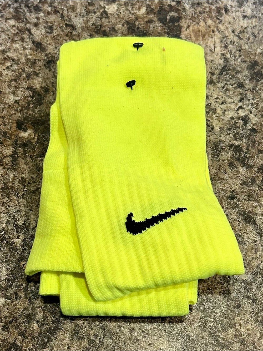 Nike Kids Neon Yellow Socks with Black Swoosh